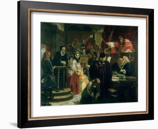 Judge Jeffries (1648-89) Hurling Abuse at Richard Baxter (1615-91) at His Trial-Edward Matthew Ward-Framed Giclee Print