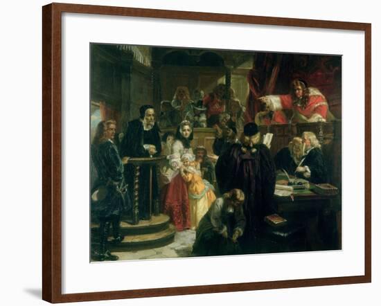 Judge Jeffries (1648-89) Hurling Abuse at Richard Baxter (1615-91) at His Trial-Edward Matthew Ward-Framed Giclee Print