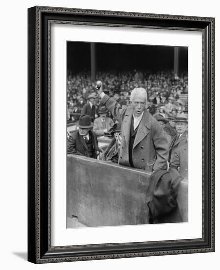 Judge Kenesaw Mountain Landis, Commissioner of Baseball Opening a Game, 1924-null-Framed Premium Photographic Print