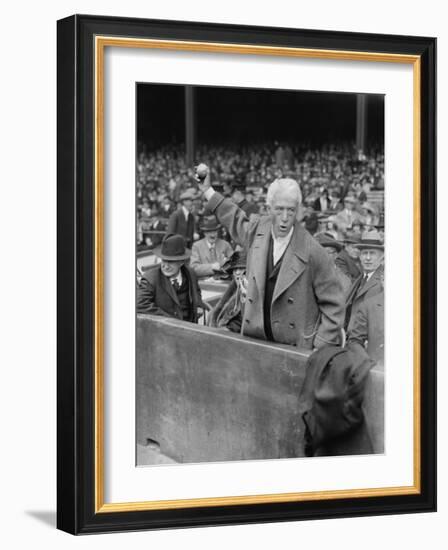 Judge Kenesaw Mountain Landis, Commissioner of Baseball Opening a Game, 1924-null-Framed Premium Photographic Print