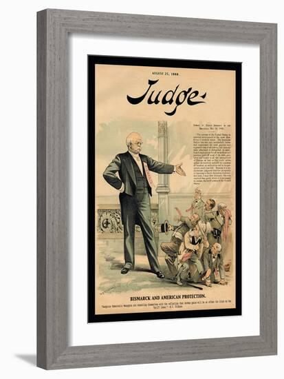 Judge Magazine: Bismarck and American Protection-Grant Hamilton-Framed Art Print