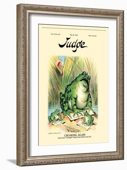 Judge Magazine: Croaking Again-Grant Hamilton-Framed Art Print