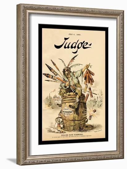 Judge Magazine: Fooling with Fireworks-Grant Hamilton-Framed Art Print