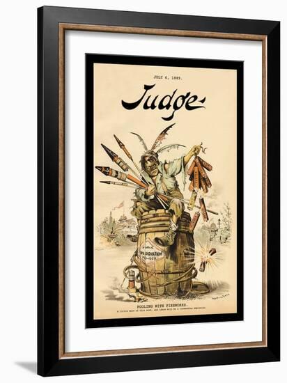 Judge Magazine: Fooling with Fireworks-Grant Hamilton-Framed Art Print