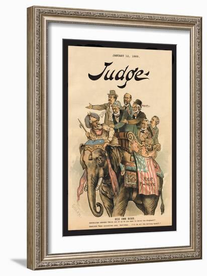 Judge Magazine: His Own Boss-Bernhard Gillam-Framed Art Print