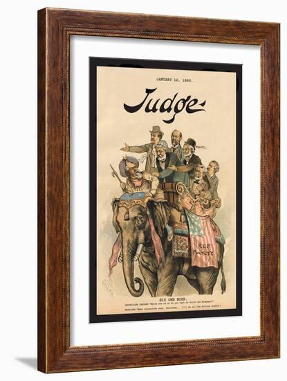 Judge Magazine: His Own Boss-Bernhard Gillam-Framed Art Print