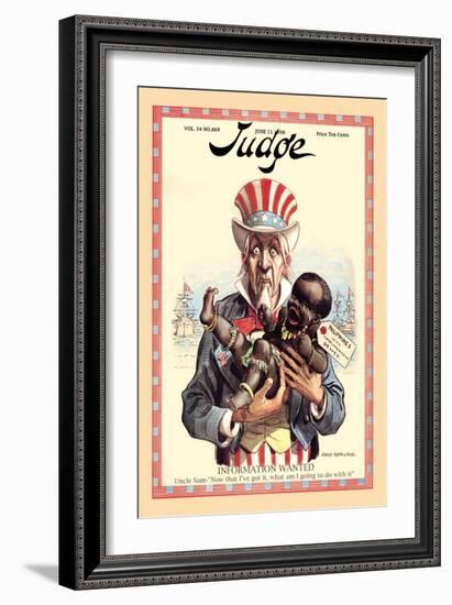 Judge Magazine: Now That I've Got It, What am I Going to Do with It?-Grant Hamilton-Framed Art Print