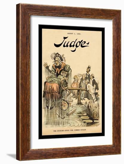 Judge Magazine: The Ducking-Stool for Common Scolds-Bernhard Gillam-Framed Art Print