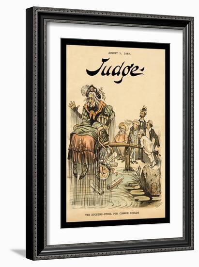 Judge Magazine: The Ducking-Stool for Common Scolds-Bernhard Gillam-Framed Art Print