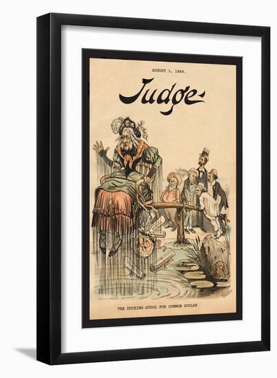 Judge Magazine: The Ducking-Stool for Common Scolds-Bernhard Gillam-Framed Art Print