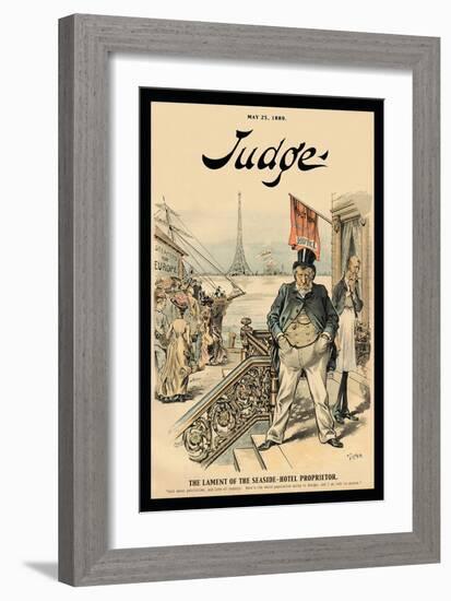 Judge Magazine: The Lament of the Seaside-Hotel Proprietor-null-Framed Art Print