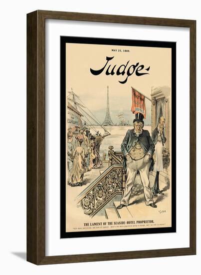 Judge Magazine: The Lament of the Seaside-Hotel Proprietor-null-Framed Art Print