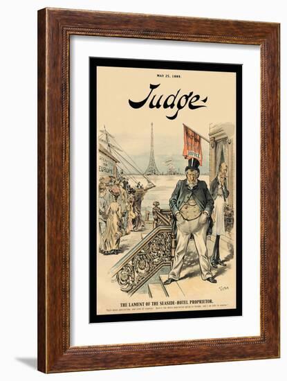 Judge Magazine: The Lament of the Seaside-Hotel Proprietor-null-Framed Art Print