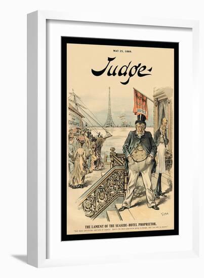 Judge Magazine: The Lament of the Seaside-Hotel Proprietor-null-Framed Art Print