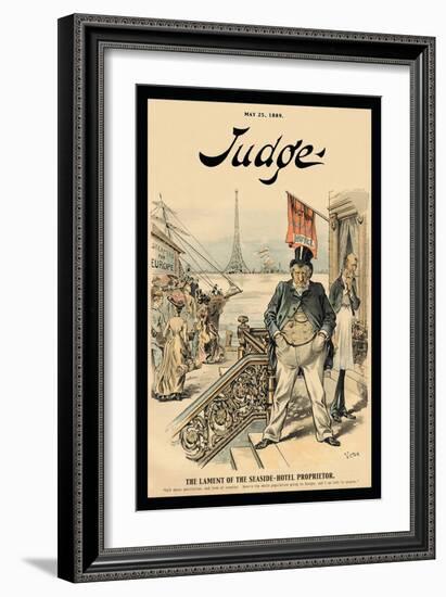 Judge Magazine: The Lament of the Seaside-Hotel Proprietor-null-Framed Art Print