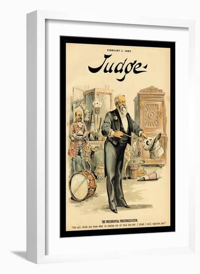 Judge Magazine: The Presidential Prestidigitateur-Grant Hamilton-Framed Art Print