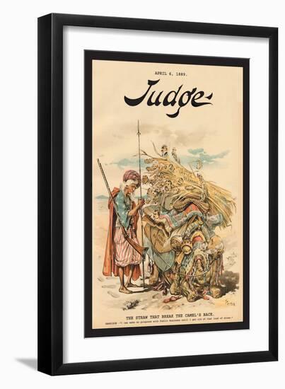 Judge Magazine: The Straw That Broke the Camel's Back-null-Framed Art Print