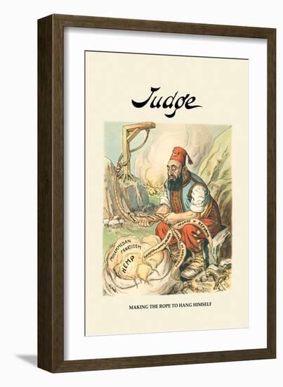 Judge: Making the Rope to Hang Himself-null-Framed Art Print