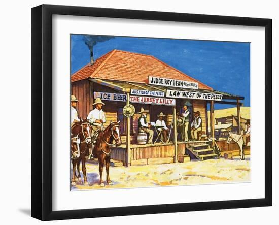 Judge Roy Bean Who Dispensed Tough Justice from His Saloon-Harry Green-Framed Giclee Print