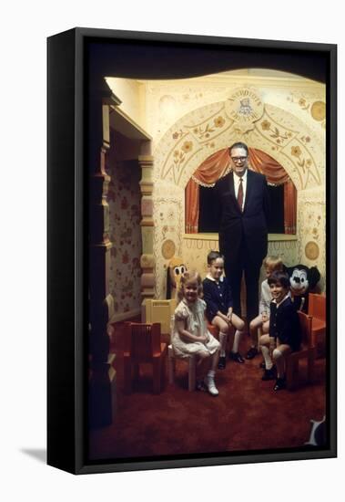 Judge Roy Mark Hofheinz and Grandchildren, Harris County Stadium 'Astrodome', Houston, TX, 1968-Mark Kauffman-Framed Premier Image Canvas