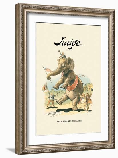 Judge: The Elephant's Jubilation-Grant Hamilton-Framed Art Print