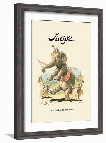 Judge: The Elephant's Jubilation-Grant Hamilton-Framed Art Print