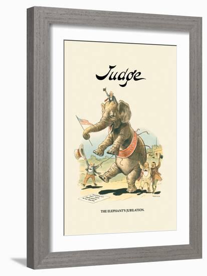 Judge: The Elephant's Jubilation-Grant Hamilton-Framed Art Print