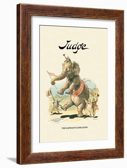 Judge: The Elephant's Jubilation-Grant Hamilton-Framed Art Print