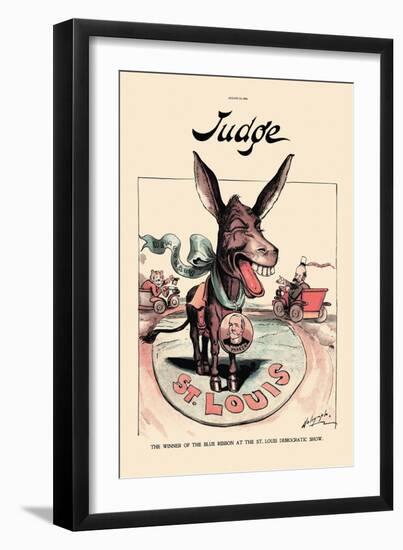 Judge: The Winner of the Blue Ribbon-null-Framed Art Print