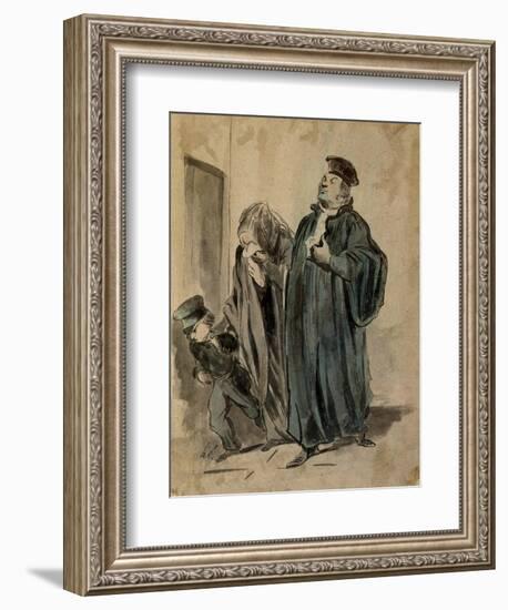 Judge, Woman and Child-Honore Daumier-Framed Giclee Print