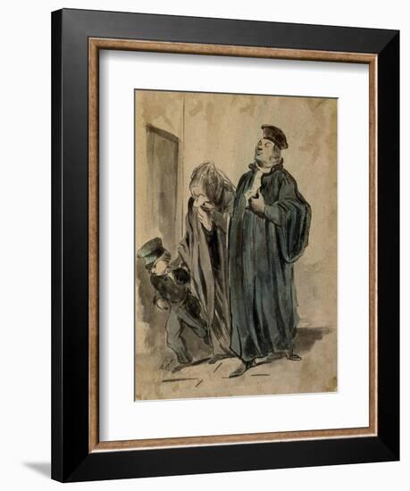 Judge, Woman and Child-Honore Daumier-Framed Giclee Print