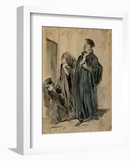 Judge, Woman and Child-Honore Daumier-Framed Giclee Print