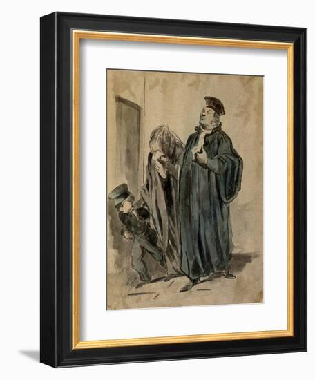 Judge, Woman and Child-Honore Daumier-Framed Giclee Print