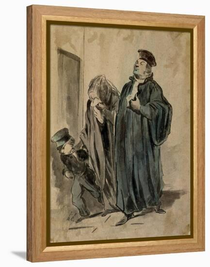 Judge, Woman and Child-Honore Daumier-Framed Premier Image Canvas