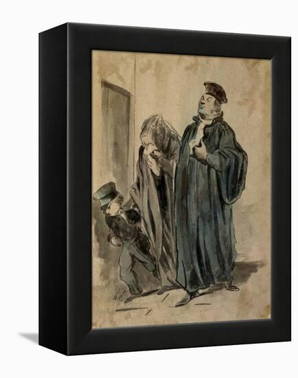 Judge, Woman and Child-Honore Daumier-Framed Premier Image Canvas