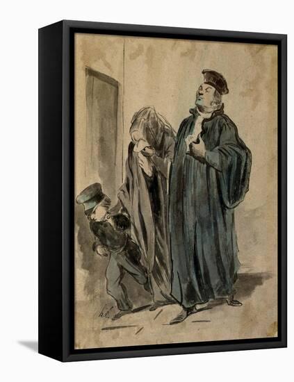 Judge, Woman and Child-Honore Daumier-Framed Premier Image Canvas