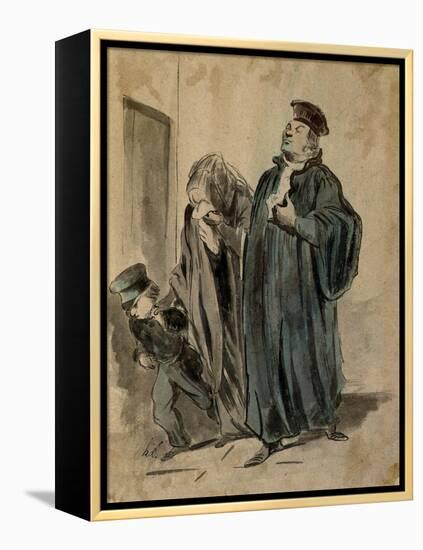 Judge, Woman and Child-Honore Daumier-Framed Premier Image Canvas