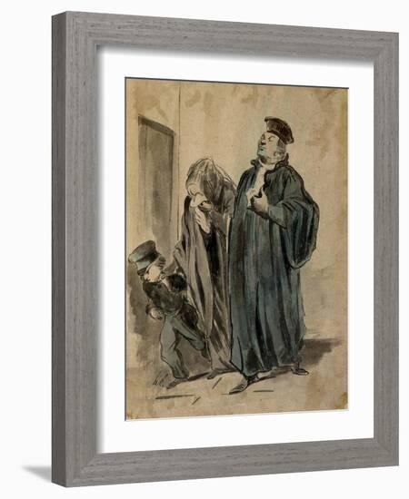 Judge, Woman and Child-Honore Daumier-Framed Giclee Print