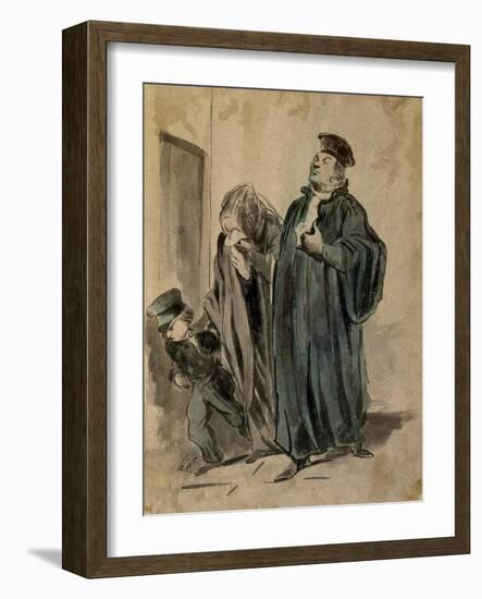 Judge, Woman and Child-Honore Daumier-Framed Giclee Print