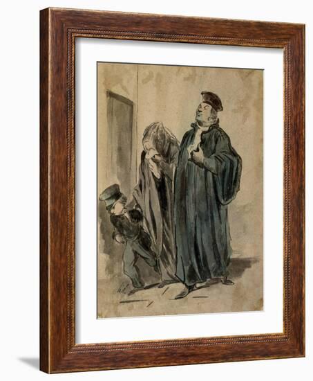 Judge, Woman and Child-Honore Daumier-Framed Giclee Print
