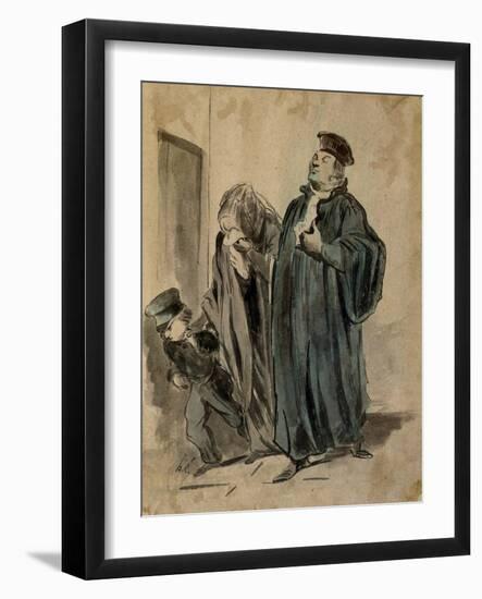 Judge, Woman and Child-Honore Daumier-Framed Giclee Print