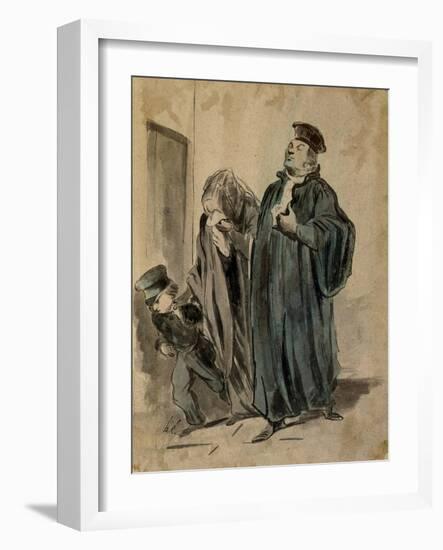 Judge, Woman and Child-Honore Daumier-Framed Giclee Print