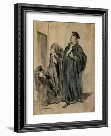 Judge, Woman and Child-Honore Daumier-Framed Giclee Print