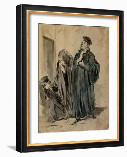 Judge, Woman and Child-Honore Daumier-Framed Giclee Print