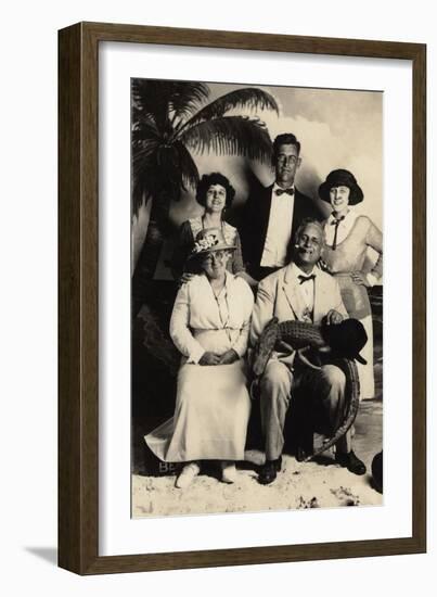 Judge Worley and Family Pose with a Stuffed Alligator, 1905-null-Framed Photographic Print