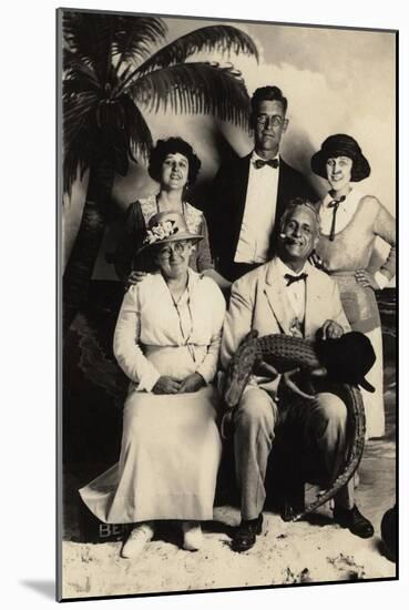 Judge Worley and Family Pose with a Stuffed Alligator, 1905-null-Mounted Photographic Print