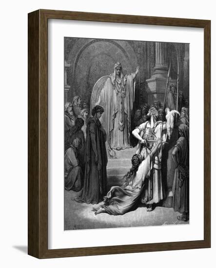 Judgement of Solomon, 1866-Gustave Doré-Framed Giclee Print