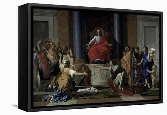 Judgement of Solomon-Nicolas Poussin-Framed Premier Image Canvas