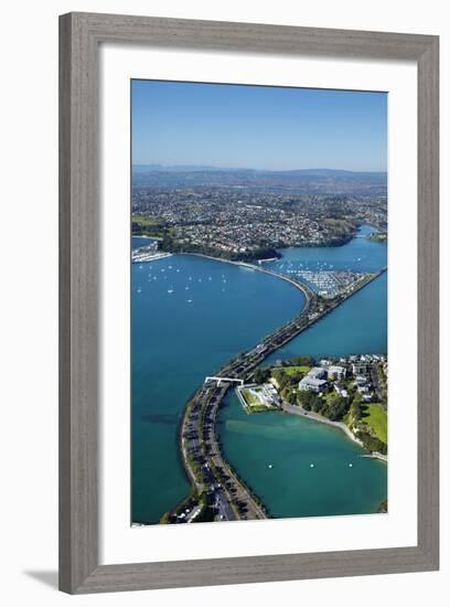 Judges Bay, Tamaki Drive and Waitemata Harbour, Auckland, North Island, New Zealand-David Wall-Framed Photographic Print