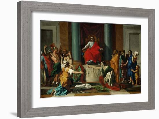 Judgment of Solomon, 1649-Nicolas Poussin-Framed Giclee Print